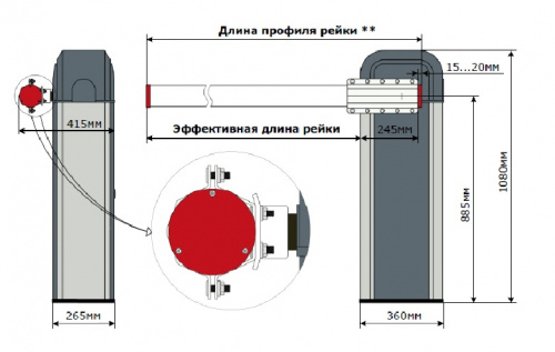 Стойка шлагбаума AN-MOTORS ASB6000R - правосторонняя фото