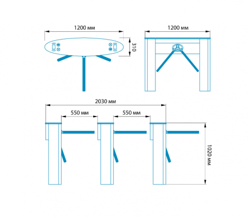 Тумбовый турникет-трипод БЛОКПОСТ ТМБ 1100 фото